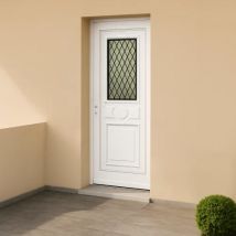 Porte d'entrée en PVC vitrée blanche Provencia 51 décor