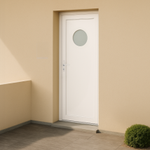 Porte d'entrée en PVC vitrée blanche Paula 0