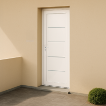 Porte d'entrée en PVC blanche design 527-0