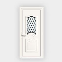 Porte d'entrée en PVC Celia 6 vitrée décor - Gefradis - Fabrication Française - Dimensions sur mesure - Avec ou sans vitrage - Aide à la pose - G
