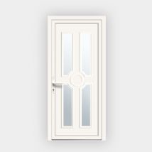 Porte d'entrée en PVC Titia 21 vitrée - Gefradis - Fabrication Française - Dimensions sur mesure - Avec ou sans vitrage - Aide à la pose - Gefrad