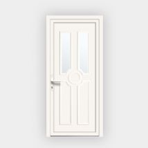 Porte d'entrée en PVC Titia 20 vitrée - Gefradis - Fabrication Française - Dimensions sur mesure - Avec ou sans vitrage - Aide à la pose - Gefrad