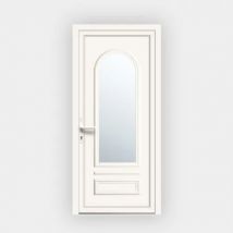 Porte d'entrée en PVC vitrée blanche Ixelia 81