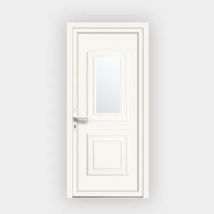 Porte d'entrée en PVC vitrée blanche Granada 17L