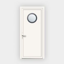 Porte d'entrée en PVC 415 vitrée blanche - Gefradis - Fabrication Française - Dimensions sur mesure - Avec ou sans vitrage - Aide à la pose - Gef
