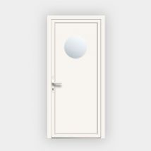 Porte d'entrée en PVC 76 Vitrée Blanche - Gefradis - Fabrication Française - Dimensions sur mesure - Avec ou sans vitrage - Aide à la pose - Gefr