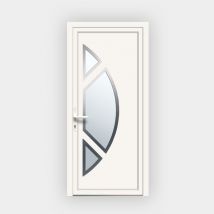 Porte d'entrée en PVC 4864 vitrée - Gefradis - Fabrication Française - Dimensions sur mesure - Avec ou sans vitrage - Aide à la pose - Gefradis