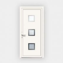Porte d'entrée en PVC 124-9 vitrée blanche