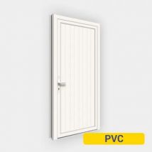 Porte de service rainurée pleine - Fabrication Française - Dimensions sur mesure - Avec ou sans vitrage - Aide à la pose - Gefradis