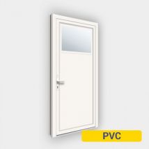 Porte de service lisse à oculus - Fabrication Française - Dimensions sur mesure - Avec ou sans vitrage - Aide à la pose - Gefradis