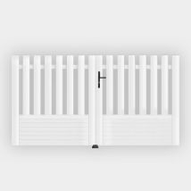 Portail PVC Alençon - Droit - Gefradis - Fabrication Française - Sens d'ouverture au choix - Avec ou sans motorisation - Gefradis