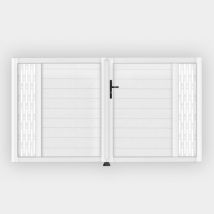 Portail PVC Arles Décor Rectangle - Gefradis - Fabrication Française - Sens d'ouverture au choix - Avec ou sans motorisation - Gefradis