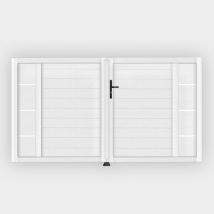 Portail PVC Arles Décor Insert - Gefradis - Fabrication Française - Sens d'ouverture au choix - Avec ou sans motorisation - Gefradis