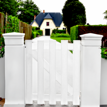 Portillon PVC standard SOULAC blanc 1000x1150 mm - Fabrication Française - Sens d'ouverture au choix - Avec ou sans motorisation - Gefradis