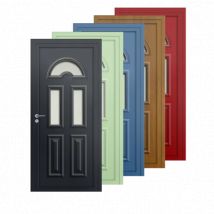Porte d'entrée PVC couleur Emilia semi-vitrée