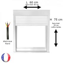 Fenêtre oscillo-battant avec volet roulant électrique PVC H 75 x L 60 cm 1 vantail - Couleurs & Dimensions sur mesure - Fabrication Française - Vitra