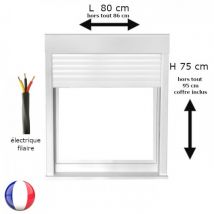 Fenêtre oscillo-battant avec volet roulant électrique PVC H 75 x L 80 cm 1 vantail - Couleurs & Dimensions sur mesure - Fabrication Française - Vitra