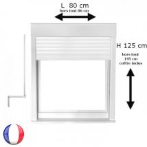 Fenêtre avec volet roulant manivelle PVC H 125 x L 80 cm 1 vantail - Couleurs & Dimensions sur mesure - Fabrication Française - Vitrage et pose menui