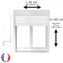 Fenêtre oscillo-battant avec volet roulant manivelle PVC H 155 x L 90 cm 2 vantaux - Couleurs & Dimensions sur mesure - Fabrication Française - Vitra