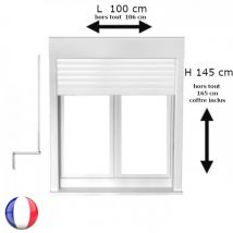 Fenêtre oscillo-battant avec volet roulant manivelle PVC H 145 x L 100 cm 2 vantaux - Couleurs & Dimensions sur mesure - Fabrication Française - Vitr