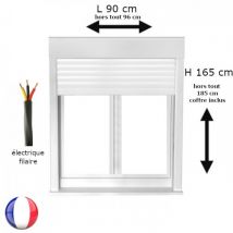 Fenêtre oscillo-battant avec volet roulant électrique PVC H 165 x L 90 cm 2 vantaux - Couleurs & Dimensions sur mesure - Fabrication Française - Vitr