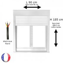 Fenêtre avec volet roulant électrique PVC H 185 x L 90 cm 2 vantaux - Couleurs & Dimensions sur mesure - Fabrication Française - Vitrage et pose menu