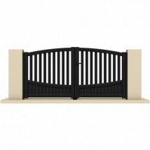 Portail battant aluminium anthracite CITIZ - Fabrication Française - Sens d'ouverture au choix - Avec ou sans motorisation - Gefradis