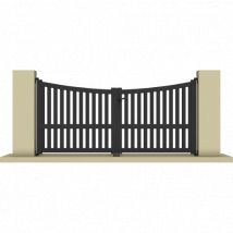 Portail battant aluminium anthracite GOM - Fabrication Française - Sens d'ouverture au choix - Avec ou sans motorisation - Gefradis