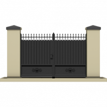Portail battant aluminium anthracite VILLA - Fabrication Française - Sens d'ouverture au choix - Avec ou sans motorisation - Gefradis