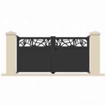 Portail battant aluminium anthracite AQUA - Fabrication Française - Sens d'ouverture au choix - Avec ou sans motorisation - Gefradis