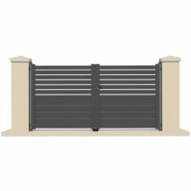 Portail battant aluminium anthracite HAVA - Fabrication Française - Sens d'ouverture au choix - Avec ou sans motorisation - Gefradis