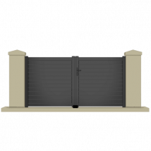 Portail battant aluminium anthracite CAST - Fabrication Française - Sens d'ouverture au choix - Avec ou sans motorisation - Gefradis