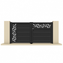 Portail battant aluminium sur-mesure PAST - Fabrication Française - Sens d'ouverture au choix - Avec ou sans motorisation - Gefradis