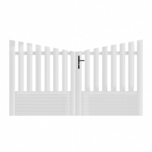 Portail battant PVC blanc H145 x L300 cm ALENÇON CONCAVE - Fabrication Française - Sens d'ouverture au choix - Avec ou sans motorisation - Gefrad