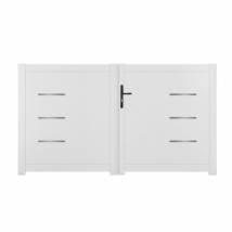 Portail battant PVC blanc H160 x L350 cm BRIANÇON - Fabrication Française - Sens d'ouverture au choix - Avec ou sans motorisation - Gefradis