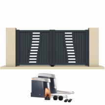 Portail battant électrique aluminium anthracite GERL - Fabrication Française - Sens d'ouverture au choix - Avec ou sans motorisation - Gefradis
