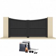 Portail battant électrique aluminium anthracite PERRA - Fabrication Française - Sens d'ouverture au choix - Avec ou sans motorisation - Gefradis