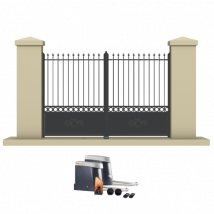 Portail battant électrique aluminium anthracite CHINO - Fabrication Française - Sens d'ouverture au choix - Avec ou sans motorisation - Gefradis