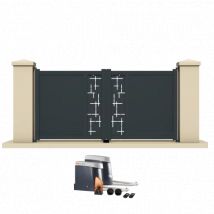 Portail battant électrique aluminium anthracite TEMP - Fabrication Française - Sens d'ouverture au choix - Avec ou sans motorisation - Gefradis
