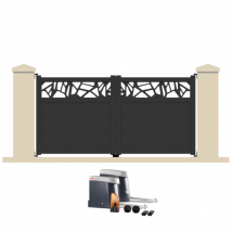 Portail battant électrique aluminium anthracite AQUA - Fabrication Française - Sens d'ouverture au choix - Avec ou sans motorisation - Gefradis