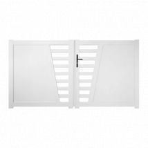 Portail battant PVC sur-mesure Cambrai - Fabrication Française - Sens d'ouverture au choix - Avec ou sans motorisation - Gefradis