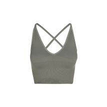 AIM'N Damen Sport-BH Bralette Cross Back Shape Seamless Medium Support olive | M