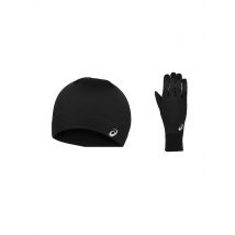 ASICS Herren Laufset Haube + Handschuh RUNNING PACK schwarz | L