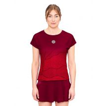 BIDI BADU Damen Tennisshirt Protected Leafs Capsleeve dunkelrot | XS