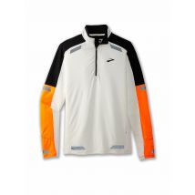 BROOKS Herren Laufshirt Visible 17 Zip weiss | M