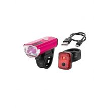 PUKY Fahrrad-Beleuchtungsset Lumi pink