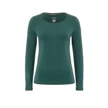 THE SPIRIT OF OM Damen Yogashirt Chakra-Flower Bambus dunkelgrün | S