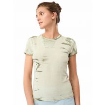 MANDALA Damen Yogashirt Batik hellgrün | XS