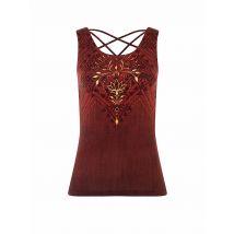 THE SPIRIT OF OM Damen Yogatank Shakti dunkelrot | M