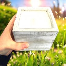 Square Citronella Candle in Cement Pot - 30 Hour Burn Time